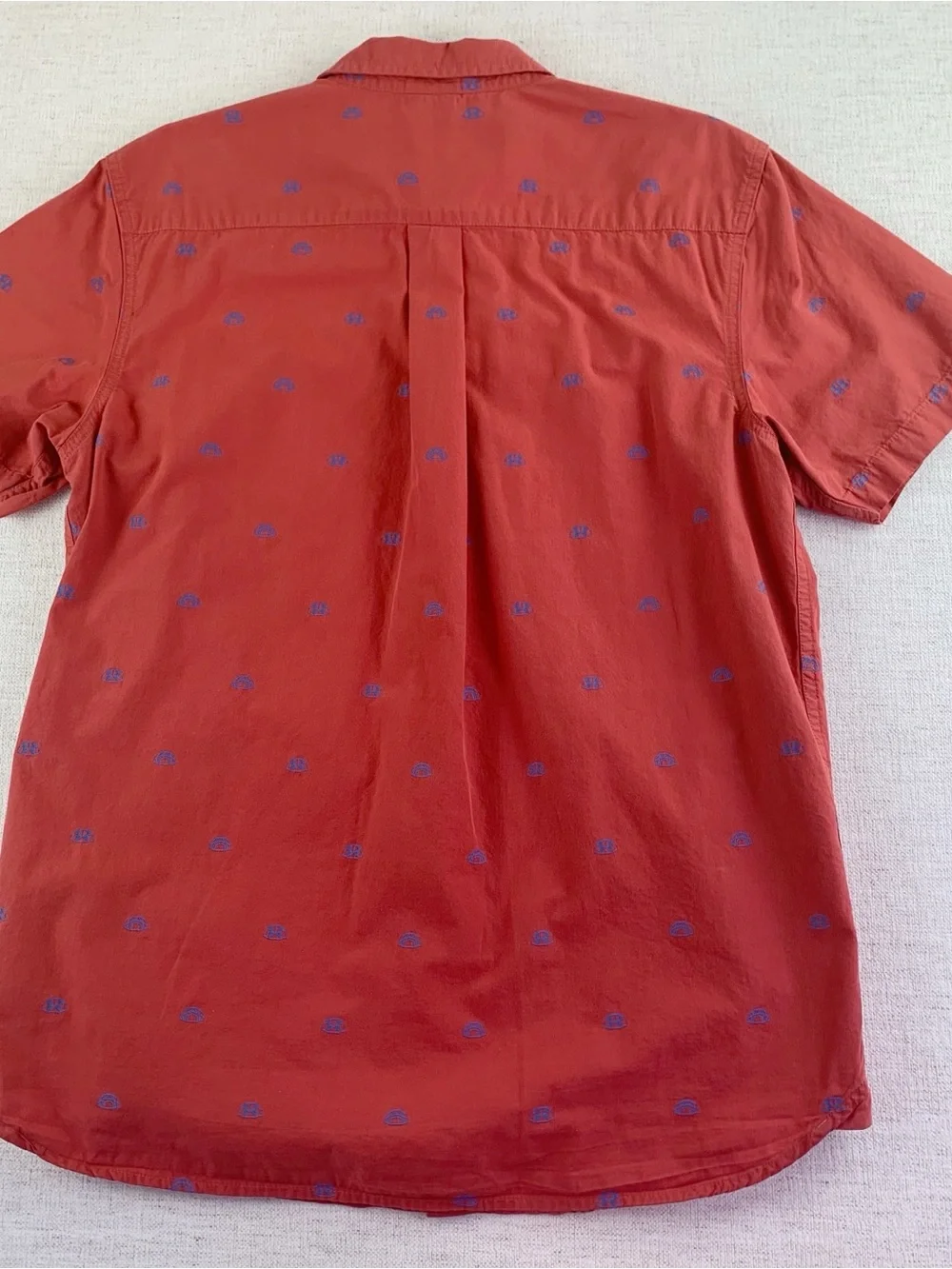 The North Face Men's short sleeve embroidered button up shirt cotton size M